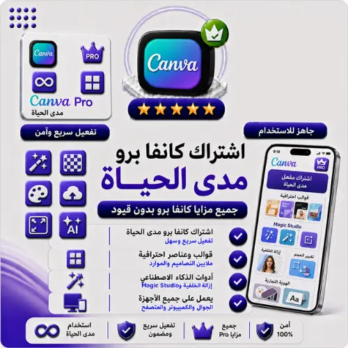 اشتراك كانفا برو مدى الحياة | Canva pro