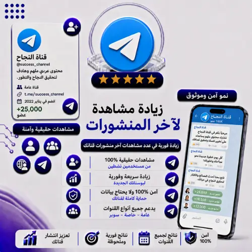 زيادة مشاهدة لآخر المنشورات Telegram