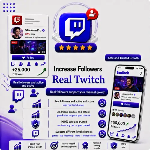 زيادة متابعين Twitch | متابعين حقيقيين وسرعة تنفيذ
