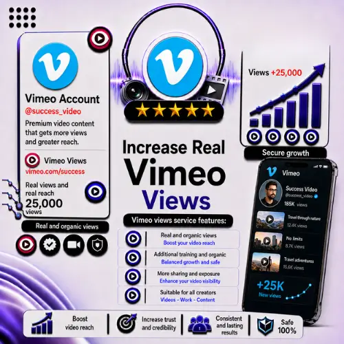 زيادة مشاهدات Vimeo حقيقية | Vimeo Views
