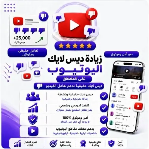 تزويد ديس لايك فيديو يوتيوب